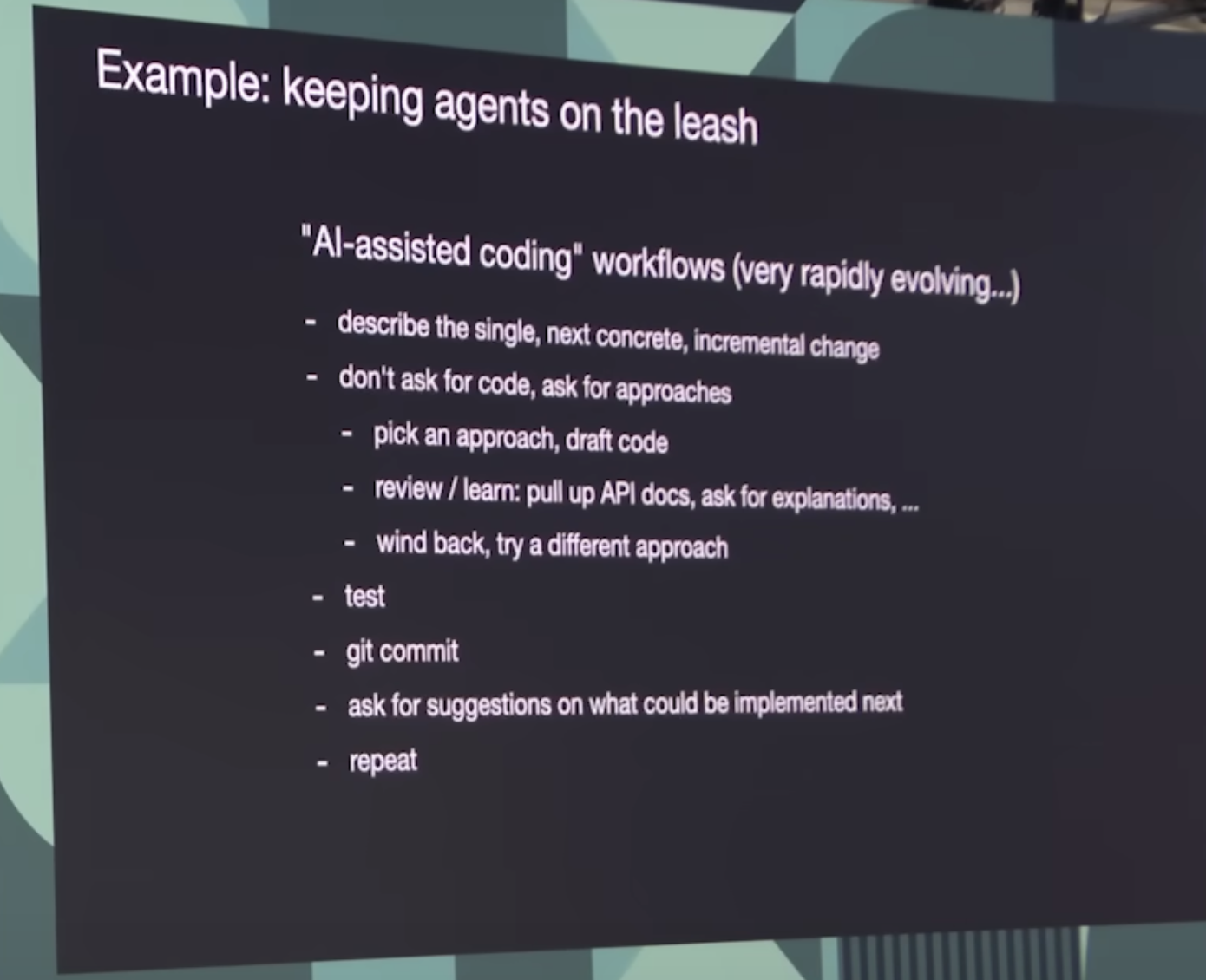 Karpathy's AI-assisted coding workflow